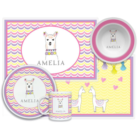 Llama Love Picnic 4-Piece Dinnerware Set